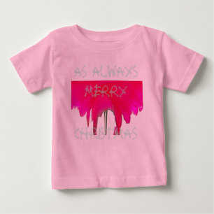 Beautiful Red Rose Merry Christmas Baby T-Shirt
