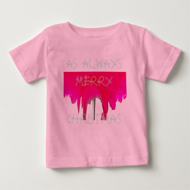Beautiful Red Rose Merry Christmas Baby T-Shirt (Front)