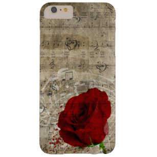 Beautiful red rose music notes swirl faded piano barely there iPhone 6 plus case