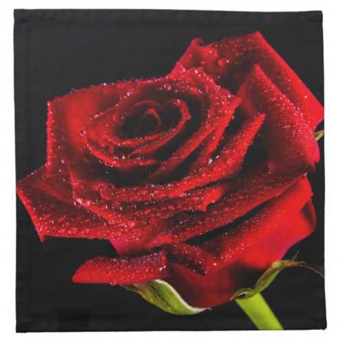 Beautiful red rose napkin