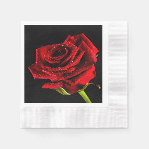 Beautiful red rose napkins
