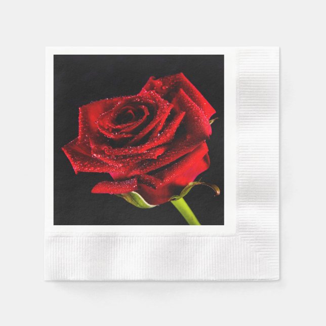 Beautiful red rose napkins (Front)
