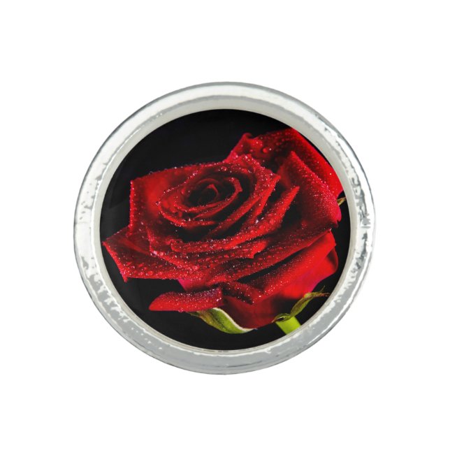 Beautiful red rose ring (Front)
