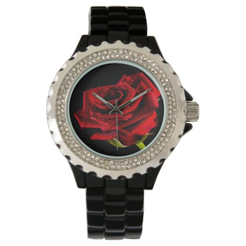 Beautiful red rose watch
