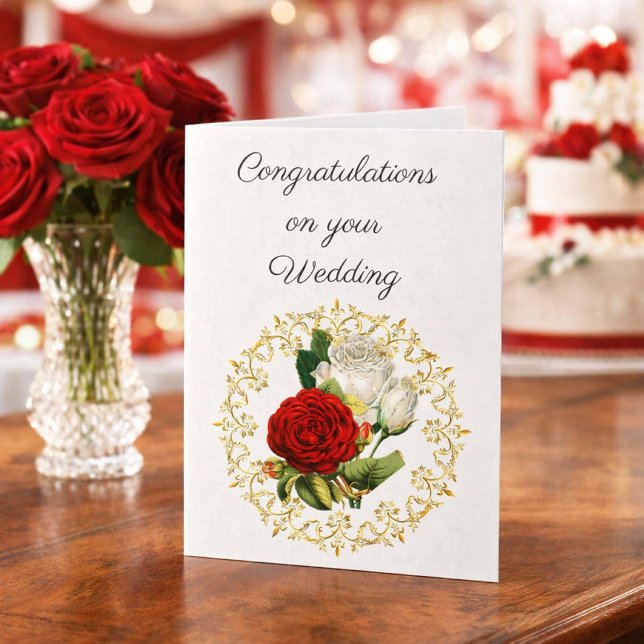 Beautiful Red Rose / Wedding Congratulations  Card (Creator Uploaded)