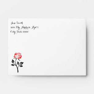 Beautiful Red Rose White Envelopes
