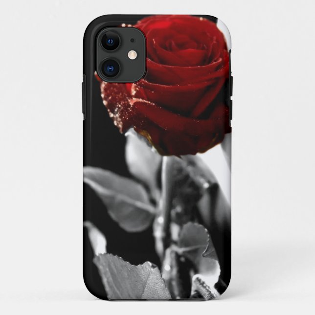 Beautiful Red Rose with Black & White background Case-Mate iPhone Case (Back)