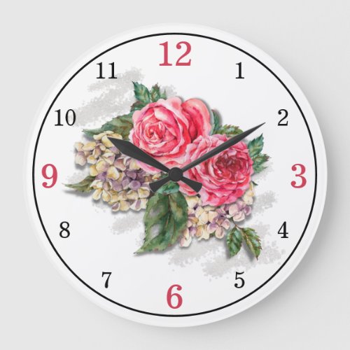 Beautiful Red Roses Acrylic Wall Clock