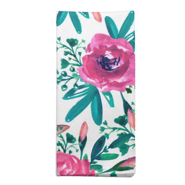 Beautiful red Roses And Buds Napkin (Folded)