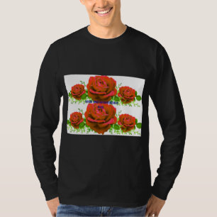 Beautiful Red Roses Bouquet Photography   Romantic T-Shirt