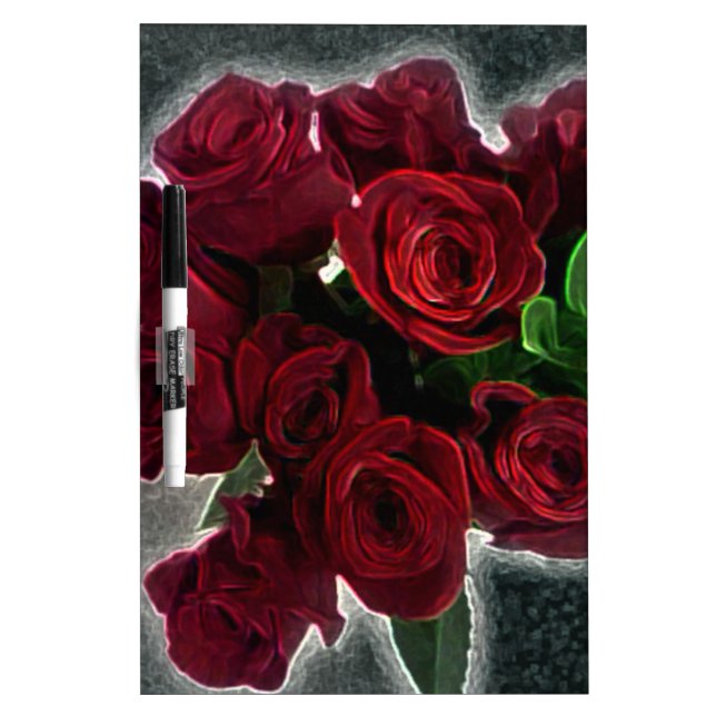 BEAUTIFUL RED ROSES DRY ERASE BOARD (Front)