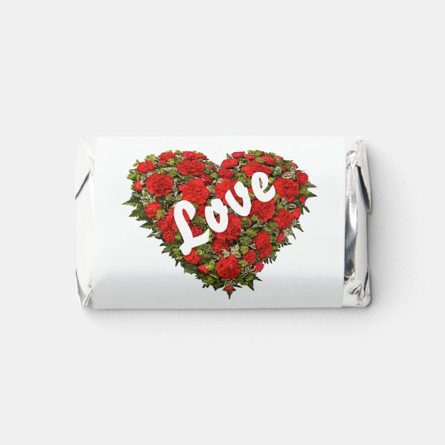 Beautiful Red Roses Heart Design   Hershey's Miniatures (Front)