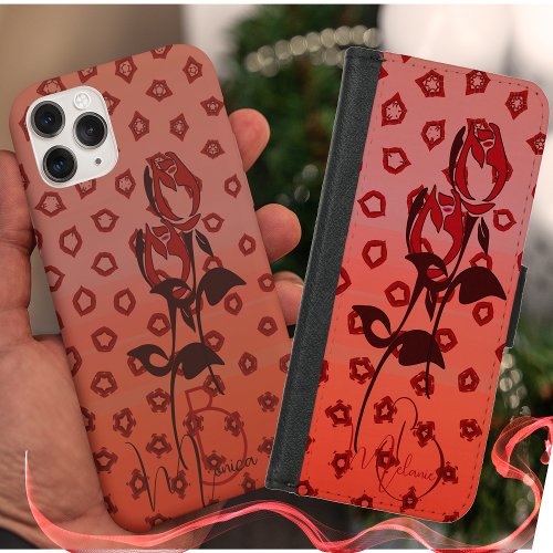 Beautiful Red Roses iPhone 87 Wallet Case