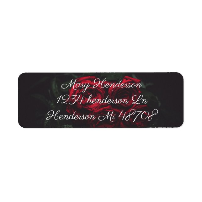 Beautiful Red Roses Label (Front)