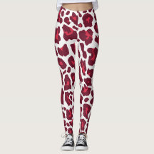 Beautiful Red Roses Leopard Animal Pattern