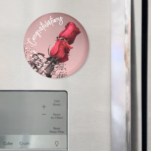 Beautiful Red Roses Photo Special Occasion Message Magnet