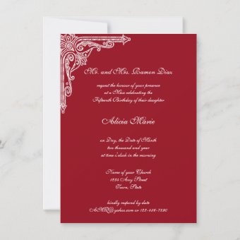 Beautiful Red Roses, Quinceanera, Invitation | Zazzle