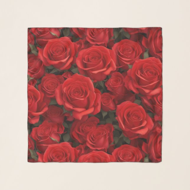 Beautiful Red Roses Scarf (Front)