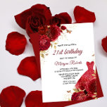 Beautiful Red Roses Sparkle Dress 21st Birthday Invitation<br><div class="desc">Beautiful Red Roses Sparkle Dress 21st Birthday Invitation

More elegant floral designs in our store!

See matching collection in our store</div>