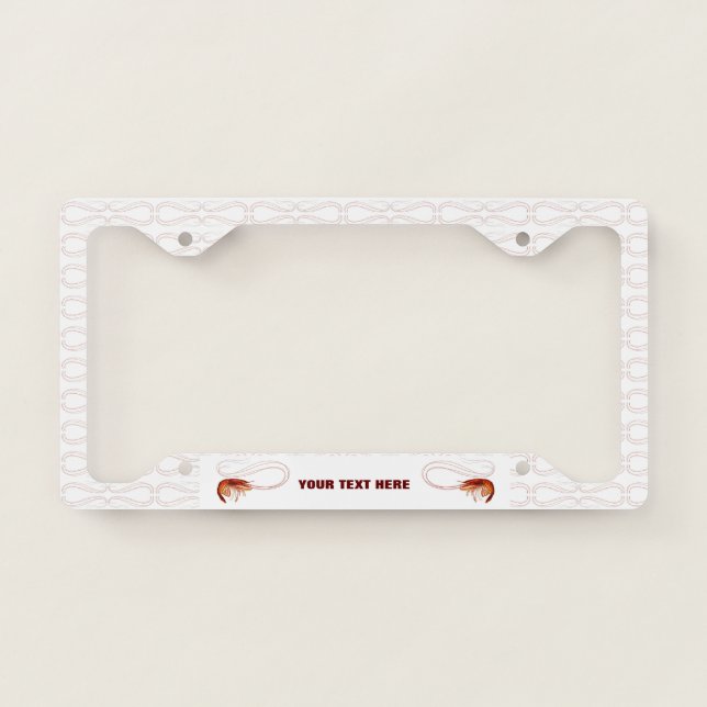 Beautiful Red Shrimp License Plate Frame (Front)