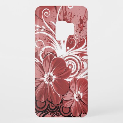 beautiful red swirl flovers art Case-Mate samsung galaxy s9 case