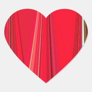 Beautiful Red Texture Color Abstract Art Design Heart Sticker