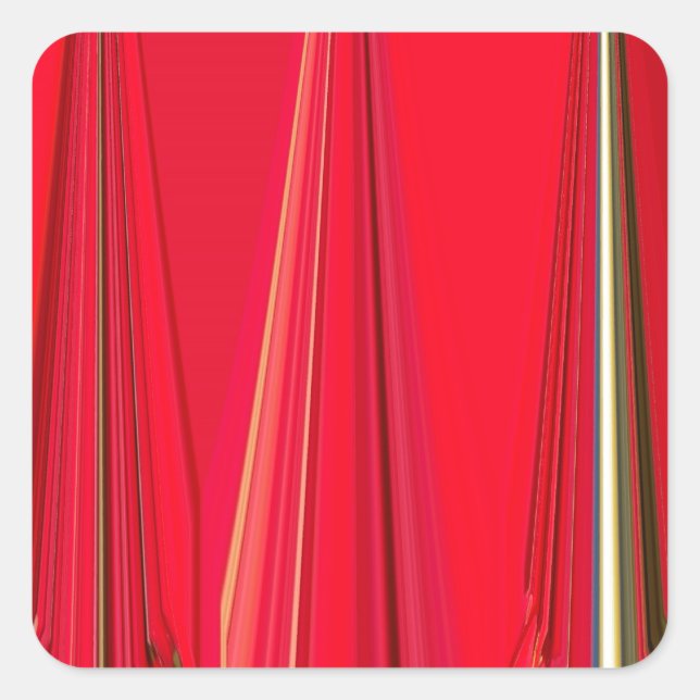 Beautiful Red Texture Color Abstract Art Design Square Sticker (Front)