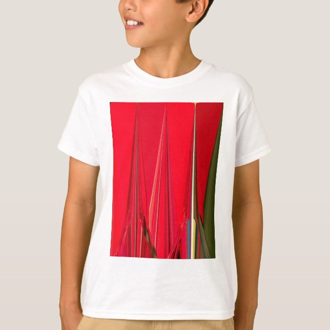 Beautiful Red Texture Color Abstract Art Design T-Shirt (Front)