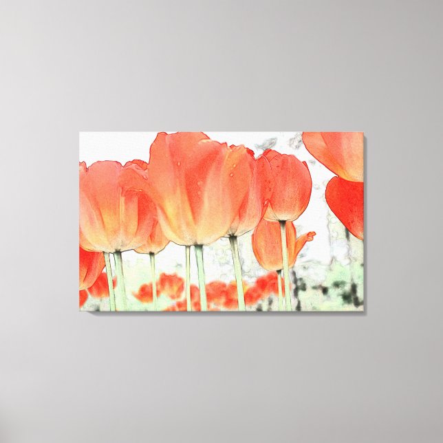 beautiful red tulip flowers wrapped canvas (Front)