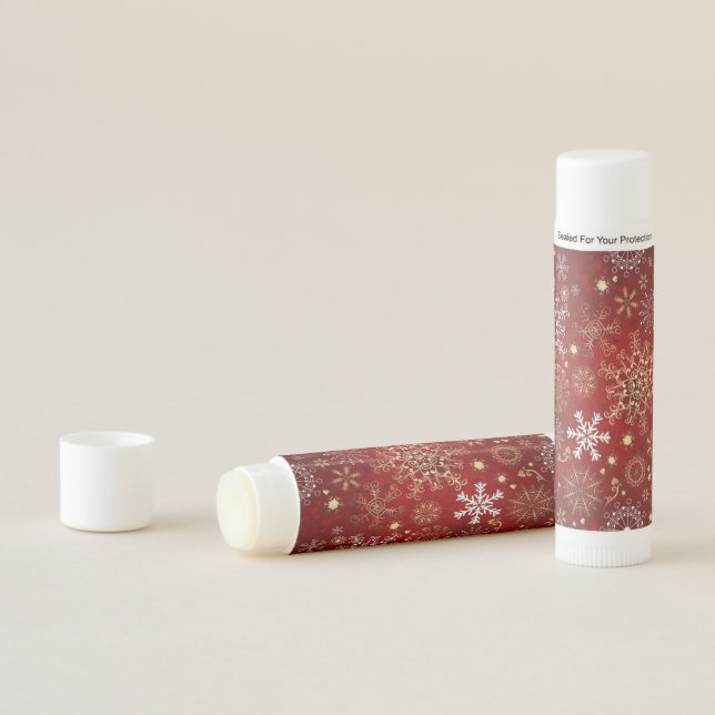Beautiful Red, White and Golden Christmas Inspired Lip Balm (In Situ)
