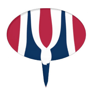 Beautiful Red, White, Blue Texture Color Abstract Cake Topper