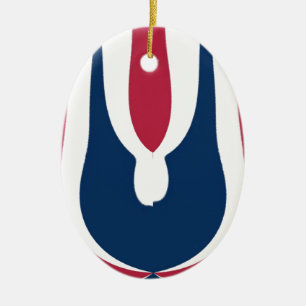 Beautiful Red, White, Blue Texture Color Abstract Ceramic Ornament