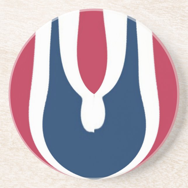 Beautiful Red, White, Blue Texture Color Abstract  Drink Coaster (Front)