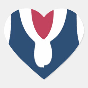 Beautiful Red, White, Blue Texture Color Abstract  Heart Sticker