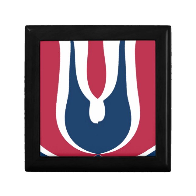 Beautiful Red, White, Blue Texture Color Abstract  Jewelry Box (Front)