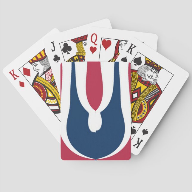 Beautiful Red, White, Blue Texture Color Abstract  Poker Cards (Back)