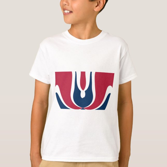 Beautiful Red, White, Blue Texture Color Abstract  T-Shirt (Front)