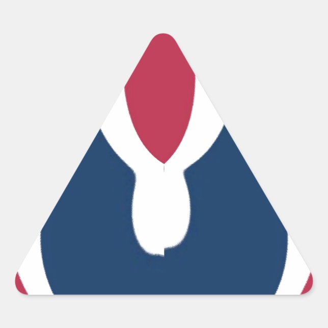 Beautiful Red, White, Blue Texture Color Abstract  Triangle Sticker (Front)