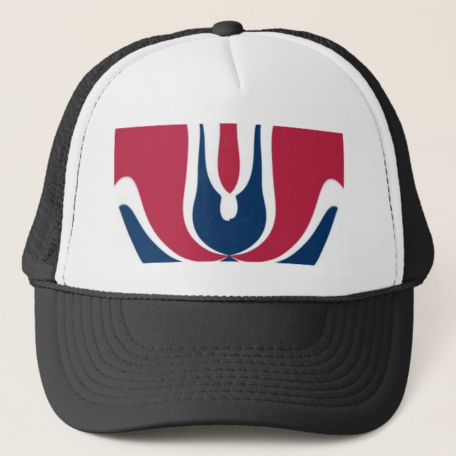 Beautiful Red, White, Blue Texture Color Abstract  Trucker Hat (Front)