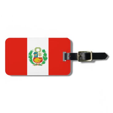 Beautiful Red & White Flag of Peru Luggage Tag