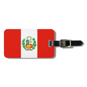 Beautiful Red & White Flag of Peru Luggage Tag Beautiful Red & White Flag of Peru Luggage Tag
