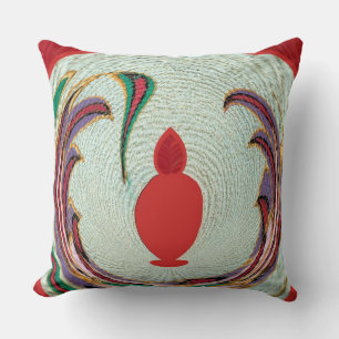 Beautiful Red, White, Purple & Green Texture Color Throw Pillow