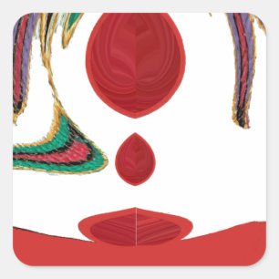 Beautiful Red, White, Purple, Green Texture Colors Square Sticker