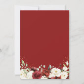 Beautiful Red White Rose Floral Eucalyptus Wedding Invitation (Back)