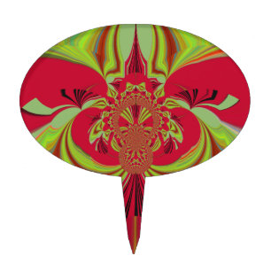 Beautiful red yellow design. Inspiration vector co Cake Topper