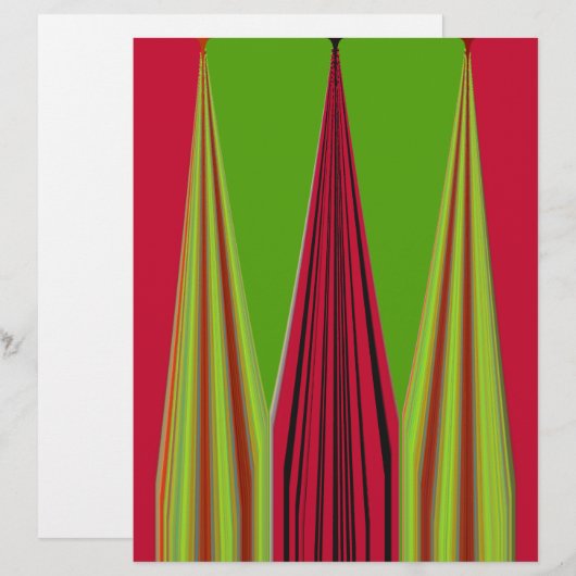 Beautiful red yellow green fractal art design      (Front/Back)