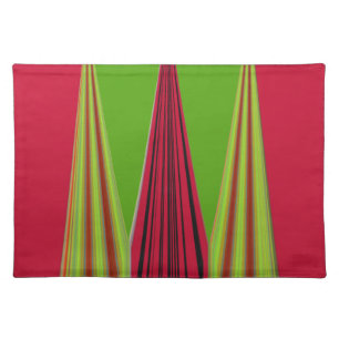Beautiful red yellow green fractal art design      cloth placemat