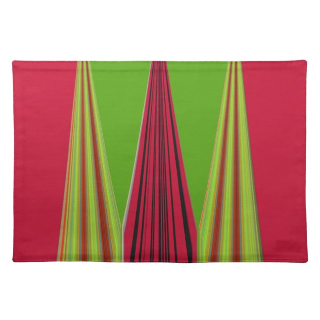 Beautiful red yellow green fractal art design      cloth placemat (Front)