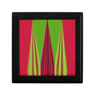 Beautiful red yellow green fractal art design      jewelry box