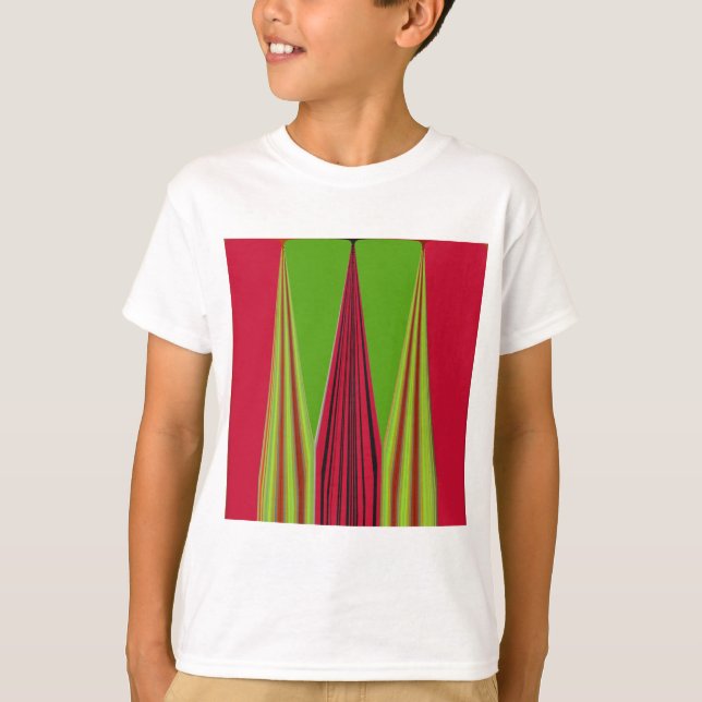 Beautiful red yellow green fractal art design      T-Shirt (Front)
